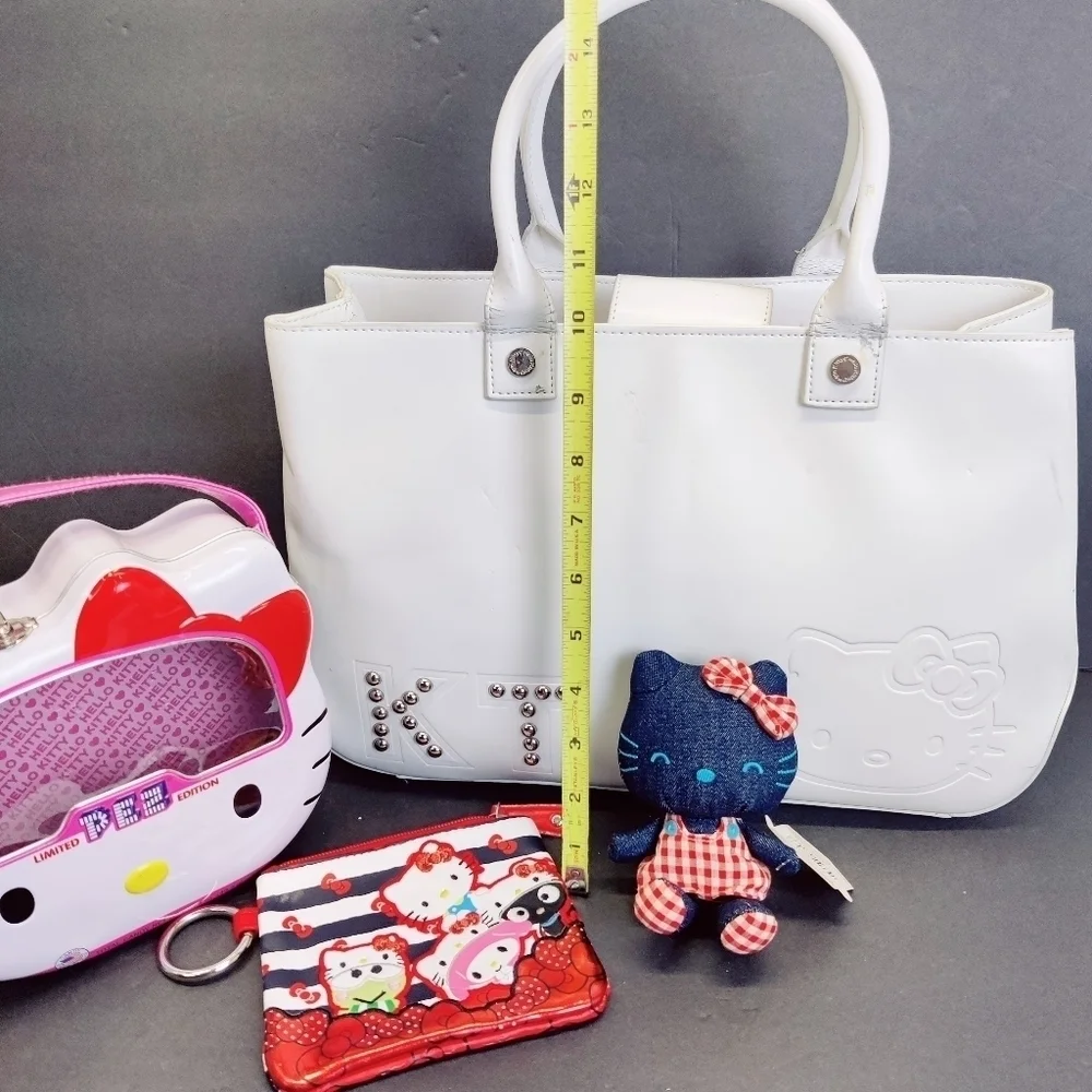 Y2K Hello Kitty Doll Denim & Gingham + Free Collection: Purse, PEZ Box, Coin Bag - Picture 16 of 16